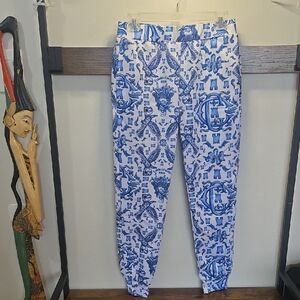 Crooks & Castles Y2K Medusa Locked & Loaded Blue and White Joggers